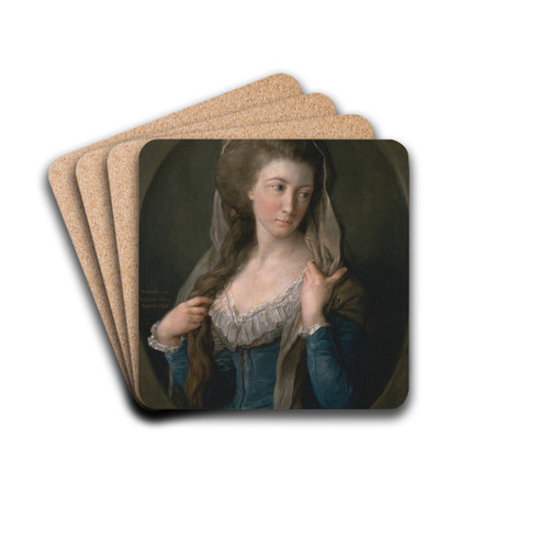 Portrait Of A Woman, Traditionally Identified As Margaret Stuart, Lady Hippisley by Pompeo Batoni Drink Coasters - set of 4