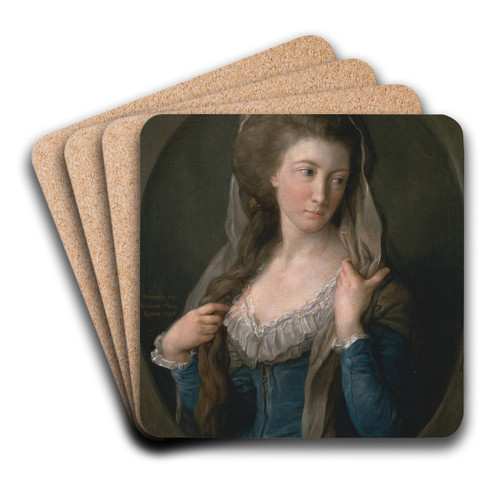 Portrait Of A Woman, Traditionally Identified As Margaret Stuart, Lady Hippisley by Pompeo Batoni Art Drink Coaster set