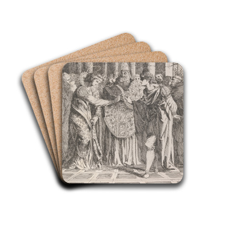 The Marriage of St. Margaret with King Malcolm by Alexander Runciman Drink Coasters - set of 4