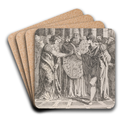 The Marriage of St. Margaret with King Malcolm by Alexander Runciman Art Drink Coaster set