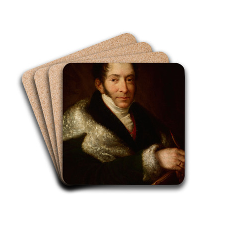 Portrait of Jzef Brodowski by Rafa Hadziewicz Drink Coasters - set of 4 Portrait of Jzef Brodowski by Rafa Hadziewicz Drink Coasters - set of 4
