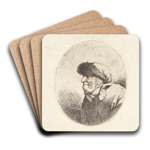 Brystbillede af en gammel kvinde by Cornelis Pietersz. Bega Art Drink Coaster set