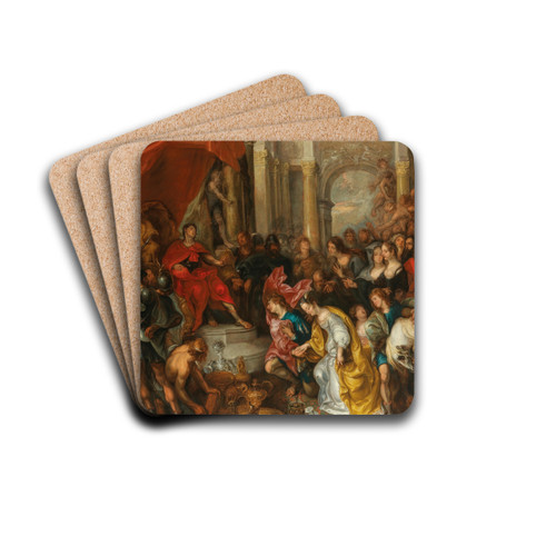 The Continence of Scipio by Simon de Vos Drink Coasters - set of 4