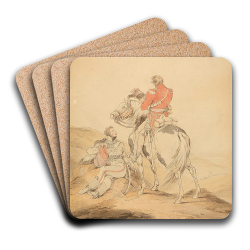 A British Officer of the Staff and an Officer of Hussars by Sir Robert Kerr Porter Art Drink Coaster set A British Officer of the Staff and an Officer of Hussars by Sir Robert Kerr Porter Art Drink Coaster set