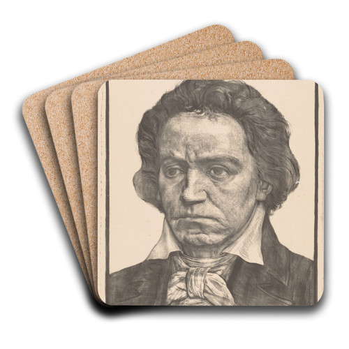 Portret van Ludwig van Beethoven by Antoon Derkinderen Art Drink Coaster set