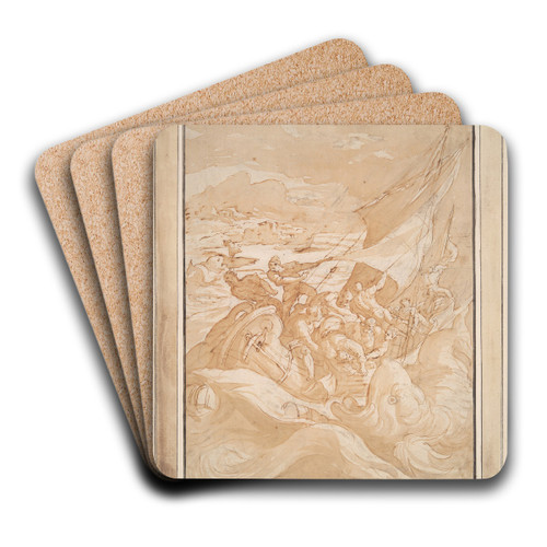 Jonah ThrownOverboard by Maerten De Vos Art Drink Coaster set