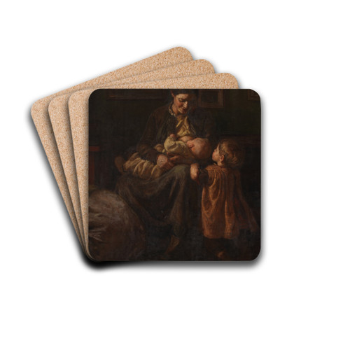 Kunstnerens hustru med to brn by Joakim Skovgaard Drink Coasters - set of 4