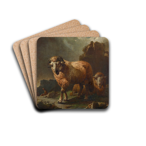 Two Sheep by Philipp Peter Roos Drink Coasters - set of 4