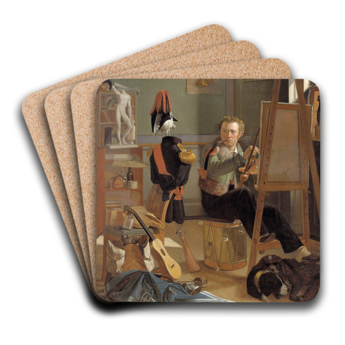 The Battle-Painter Jrgen Sonne in his Studio by Ditlev Blunck Art Drink Coaster set