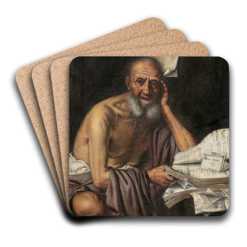 Socrates by Pietro Bellotti Art Drink Coaster set Socrates by Pietro Bellotti Art Drink Coaster set