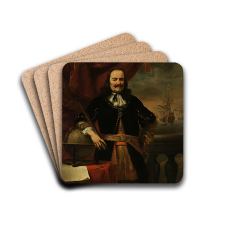 Michiel de Ruyter as Lieutenant-Admiral by Ferdinand Bol Drink Coasters - set of 4 Michiel de Ruyter as Lieutenant-Admiral by Ferdinand Bol Drink Coasters - set of 4