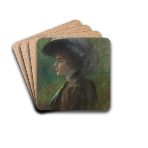 The Feathered Hat by Alice Pike Barney Drink Coasters - set of 4