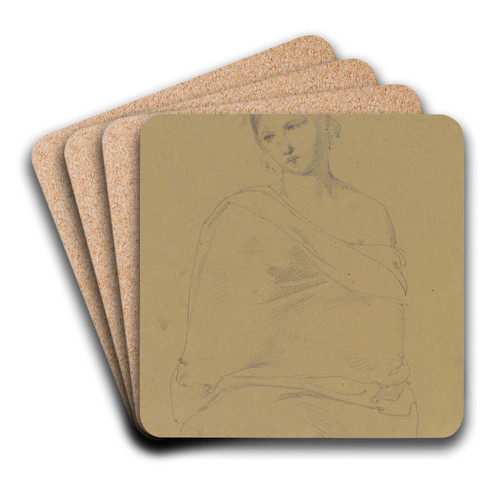 Portrait of a girl by August Lucas Art Drink Coaster set