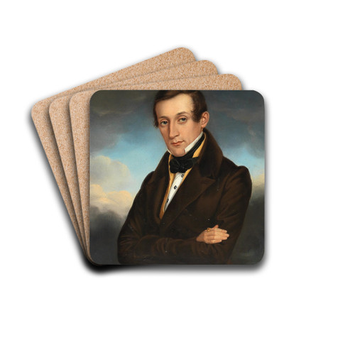 Portrait of a Gentleman by Eduard Friedrich Leybold Drink Coasters - set of 4