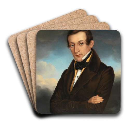 Portrait of a Gentleman by Eduard Friedrich Leybold Art Drink Coaster set
