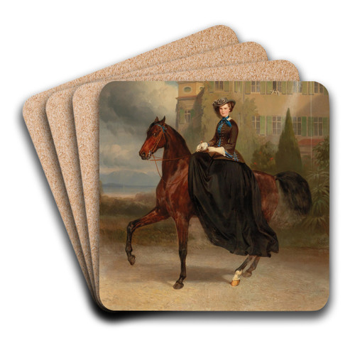 Prinzessin Elisabeth in Bayern im Alter von 15 Jahren zu Pferde by Karl Theodor von Piloty Art Drink Coaster set