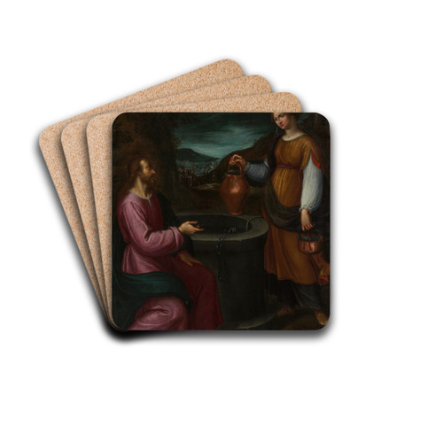 Christus und die Samariterin by Antonio Mari Drink Coasters - set of 4