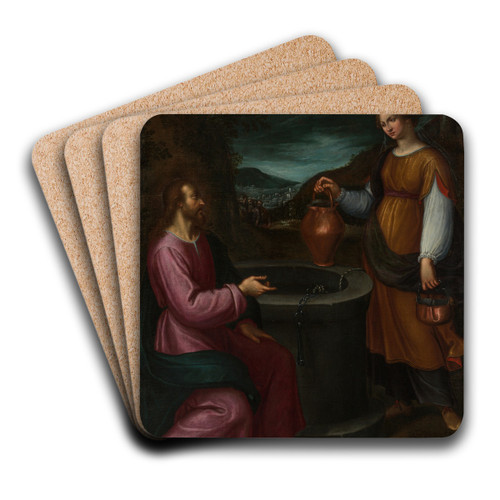 Christus und die Samariterin by Antonio Mari Art Drink Coaster set