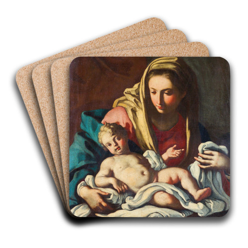 Madonna and Child by Neapolitan School Art Drink Coaster set
