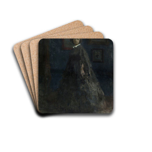 Portrait de Madame Victor Hugo by Georges Hugo Drink Coasters - set of 4 Portrait de Madame Victor Hugo by Georges Hugo Drink Coasters - set of 4