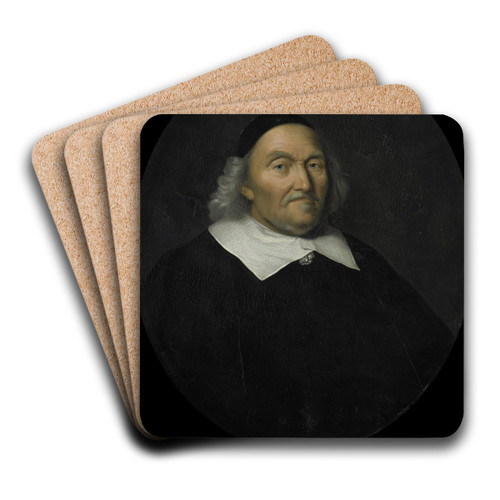 Portrait of Hendrik Nobel, Director of the Rotterdam Chamber of the Dutch East India Company, elected 1625 by Pieter Van Der Werff Art Drink Coaster set