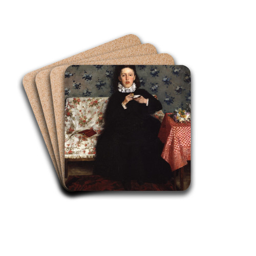 On the Sofa by Wilhelm Trbner Drink Coasters - set of 4