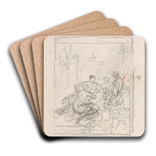 Francis I of France Visiting Benvenuto Cellini's Studio by Nicaise De Keyser Art Drink Coaster set