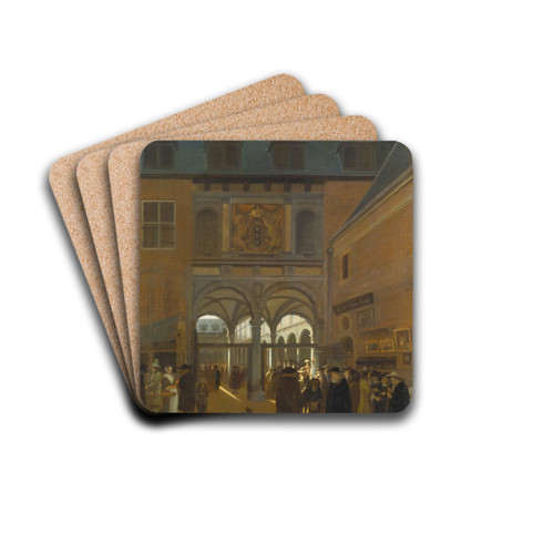 The Stock Exchange in Amsterdam by Job Adriaensz Berckheyde Drink Coasters - set of 4