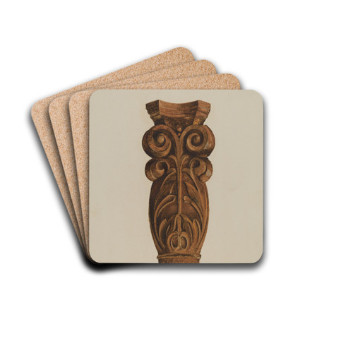 Leaf and Scroll by Thomas Dooley Drink Coasters - set of 4 Leaf and Scroll by Thomas Dooley Drink Coasters - set of 4