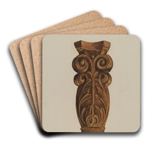 Leaf and Scroll by Thomas Dooley Art Drink Coaster set Leaf and Scroll by Thomas Dooley Art Drink Coaster set
