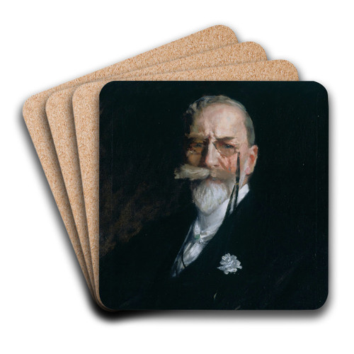 Self Portrait by William Merritt Chase Art Drink Coaster set Self Portrait by William Merritt Chase Art Drink Coaster set