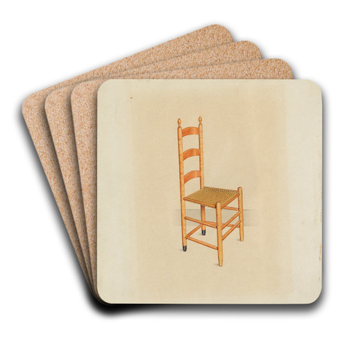 Shaker Tilting Chair by John W. Kelleher Art Drink Coaster set Shaker Tilting Chair by John W. Kelleher Art Drink Coaster set