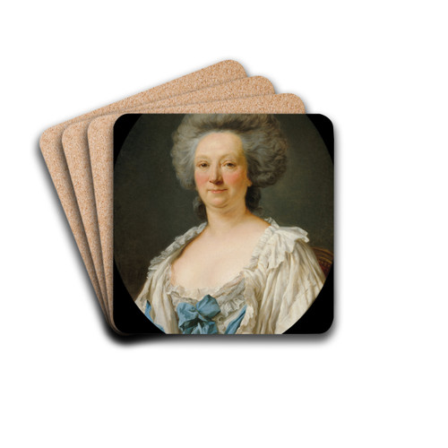 Portrait de femme autrefois identifie comme Mme Geoffrin by Jean-Franois Gilles Colson Drink Coasters - set of 4
