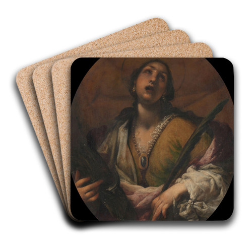 Saint Catherine by Francesco Montelatici Art Drink Coaster set