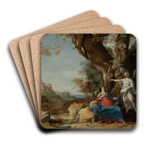 Hagar and the angel by Bartholomeus Breenbergh Art Drink Coaster set