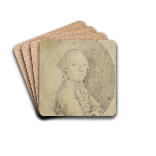 Herrenbildnis, oval by Josef Melling Drink Coasters - set of 4