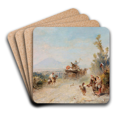 The Road to Pompeii by Franz Richard Unterberger Art Drink Coaster set