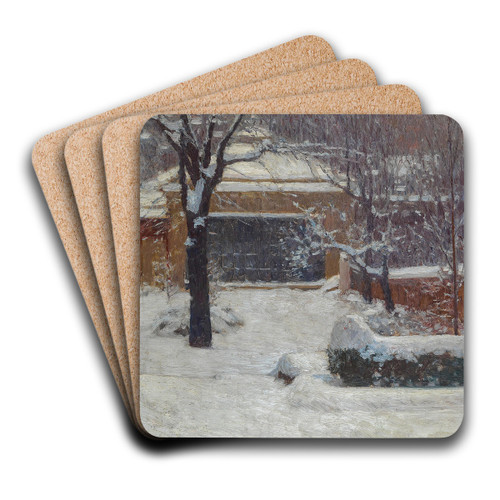 Winter at Hohe Warte, Rothschild Gardens by Carl Moll Art Drink Coaster set