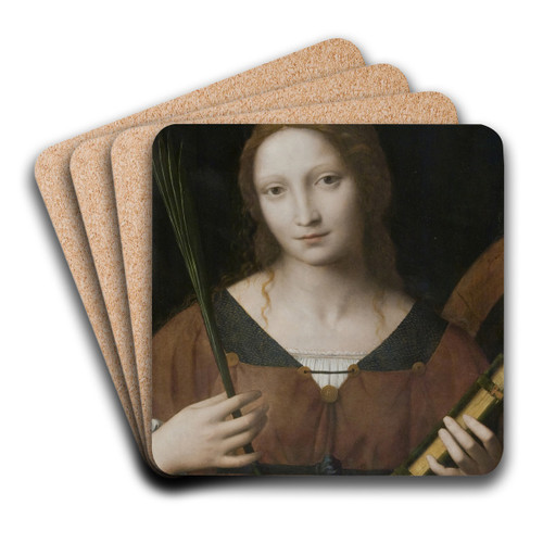 St Catherine of Alexandria by Bernardino Luini Art Drink Coaster set
