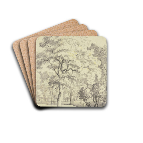 Waldpartie mit zwei Figuren by Roelant Roghman Drink Coasters - set of 4
