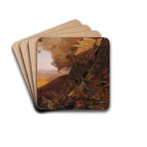 A Cliff in the Katskills by Jervis McEntee Drink Coasters - set of 4 A Cliff in the Katskills by Jervis McEntee Drink Coasters - set of 4
