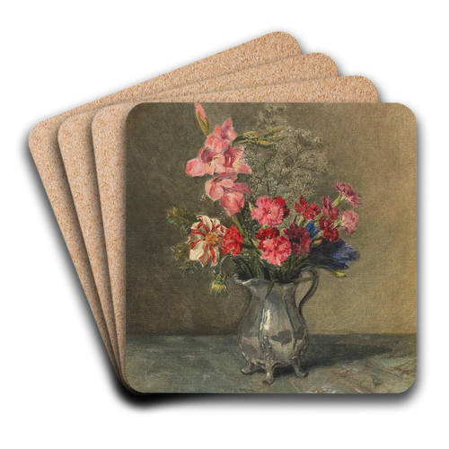 Blumen in Henkelkrug by Hans Hamza Art Drink Coaster set