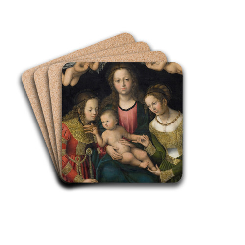 Virgin and Child with the Saints Catherine and Barbara by Lucas Cranach the Elder Drink Coasters - set of 4