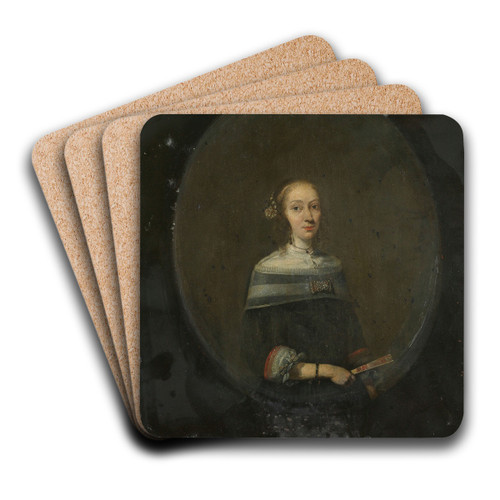 Portrait of a Woman by Gerard ter Borch Art Drink Coaster set