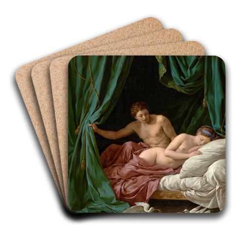 Mars and Venus, Allegory of Peace by Louis-Jean-Franois Lagrene Art Drink Coaster set