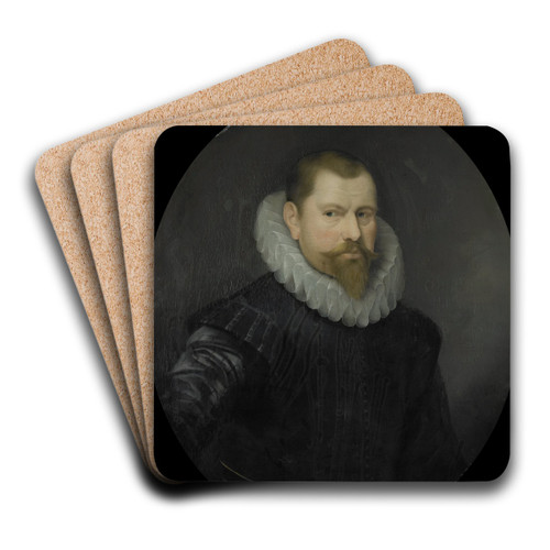 Portrait of Cornelis Matelieff the Younger, Director of the Rotterdam Chamber of the Dutch East India Company, elected 1602 by Pieter Van Der Werff Art Drink Coaster set Portrait of Cornelis Matelieff the Younger, Director of the Rotterdam Chamber of the Dutch East India Company, elected 1602 by Pieter Van Der Werff Art Drink Coaster set