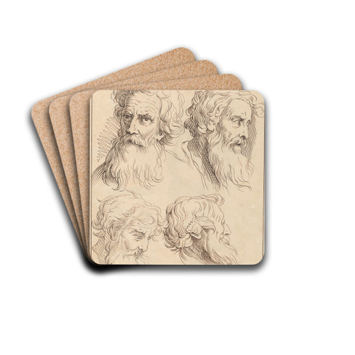 Four Heads of Prophets by Hamlet Winstanley Drink Coasters - set of 4