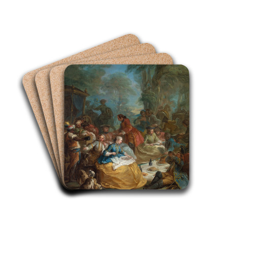 Halt of the Hunt by Charles-Andr van Loo Drink Coasters - set of 4