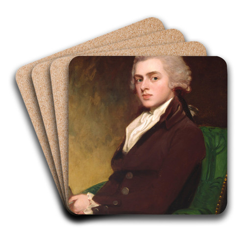 Colonel Clitherow by George Romney Art Drink Coaster set Colonel Clitherow by George Romney Art Drink Coaster set