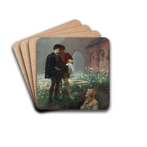 Hamlet Et Les Fossoyeurs by Pascal-Adolphe-Jean Dagnan-Bouveret Drink Coasters - set of 4